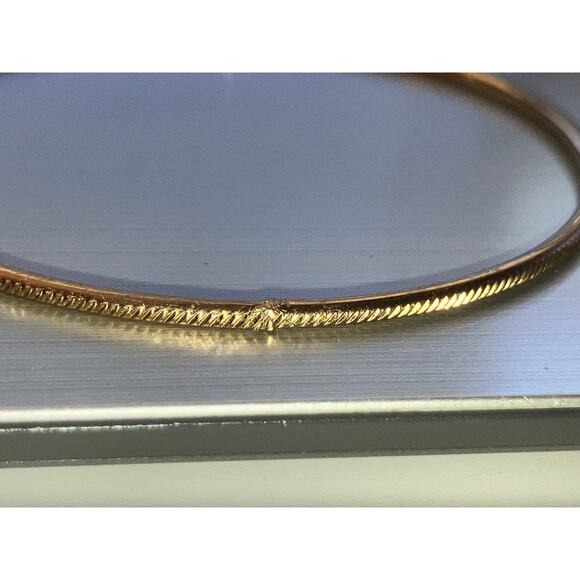 Two Textured Thin Gold-Tone 2.75" Bangles! - Picture 6 of 6